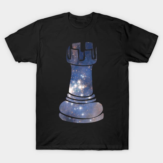 Rook Chess Piece Starry Night Galaxy T-Shirt by yeoys